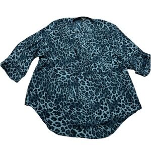 Torrid Harper Animal Print Blouse Women's Size 2/2X 3/4 Sleeve Office